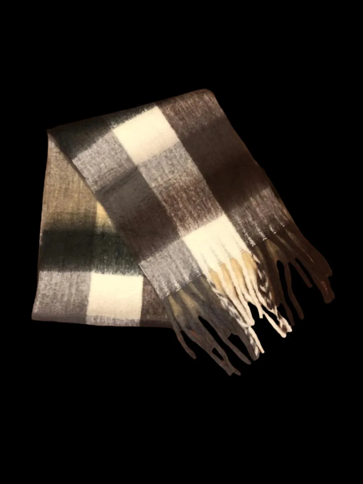 Halstørklæde Scarf Brown White Black scarves