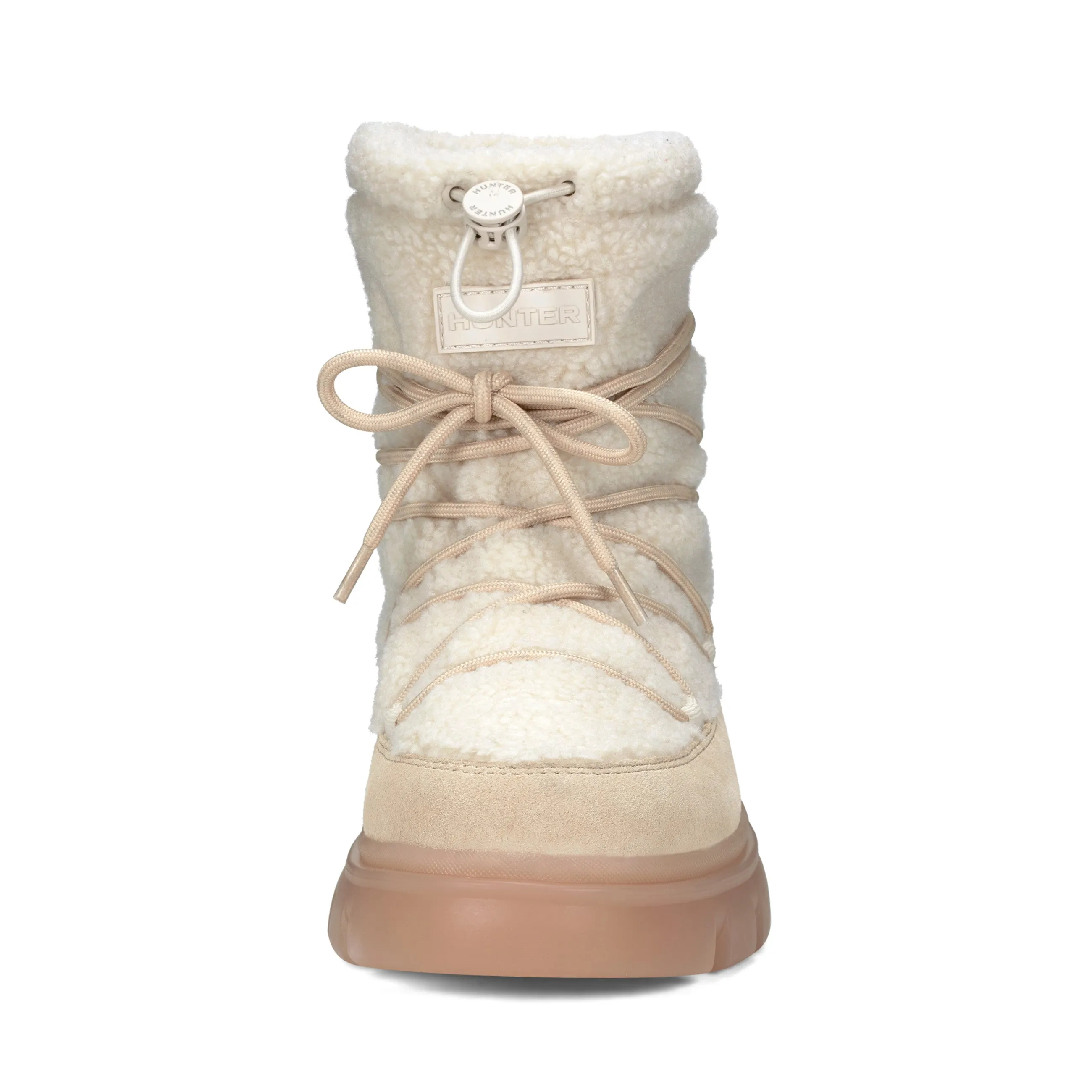 Hunter Women's Misty Lug Sole Insulated Waterproof Snow Booties Light Natural HWMISTY 110