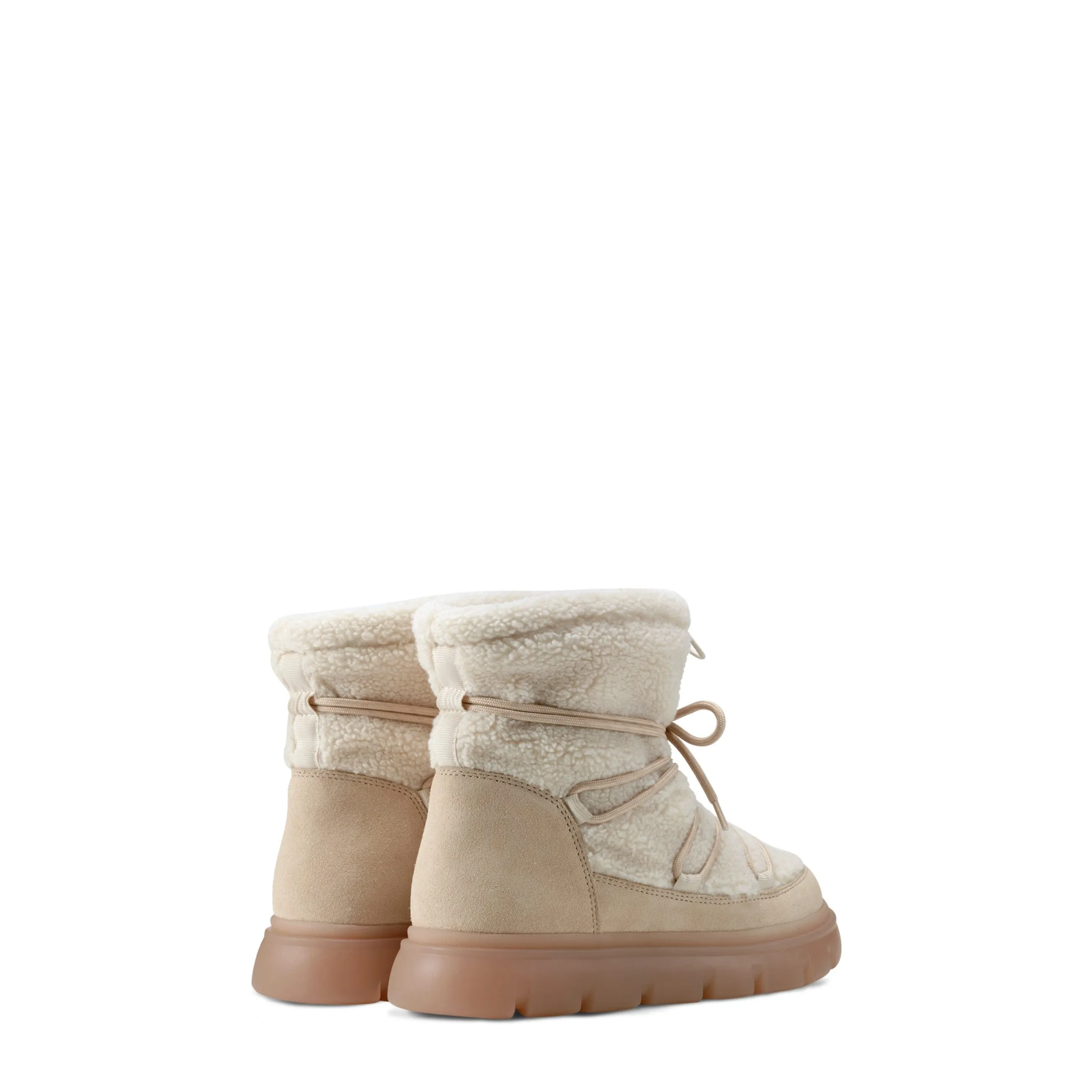 Hunter Women's Misty Lug Sole Insulated Waterproof Snow Booties Light Natural HWMISTY 110