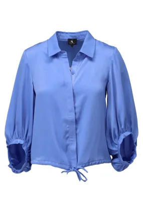 K-design - Blouse in satijn look (A674Blue bonnet)