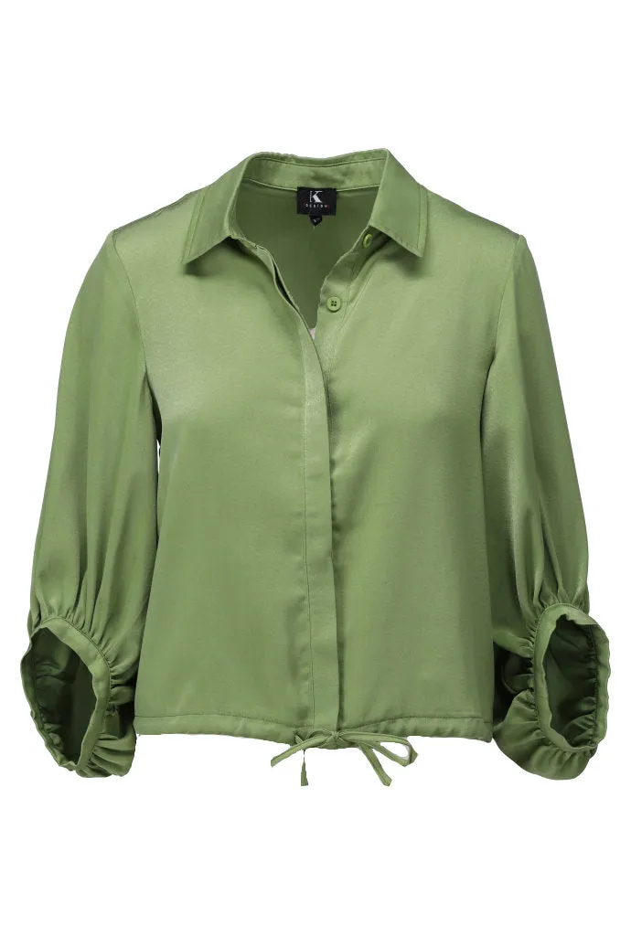 K-design - Blouse in satijn look (A674Green eyes)