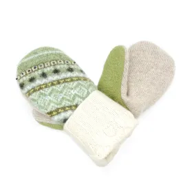 Large Kid's Wool Sweater Mittens | Scattered Snowflakes