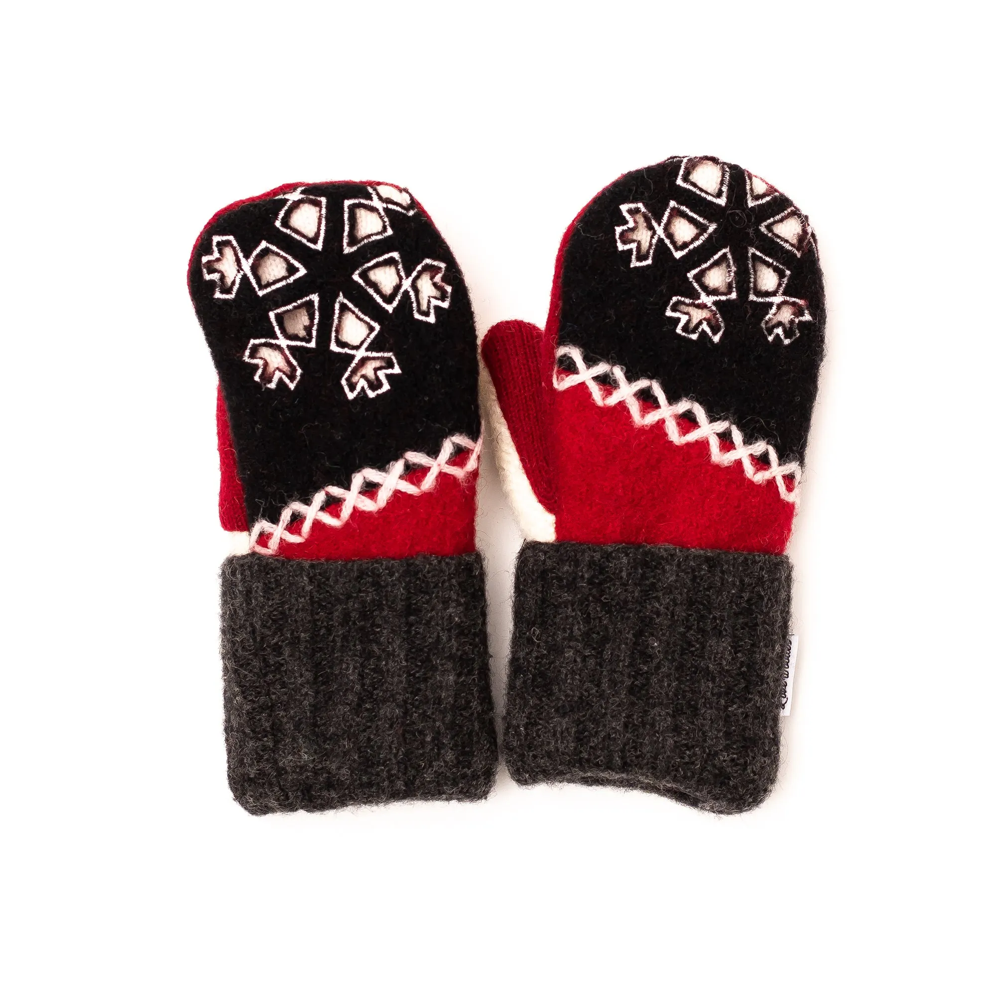 Large Kid's Wool Sweater Mittens | Snowball Fight