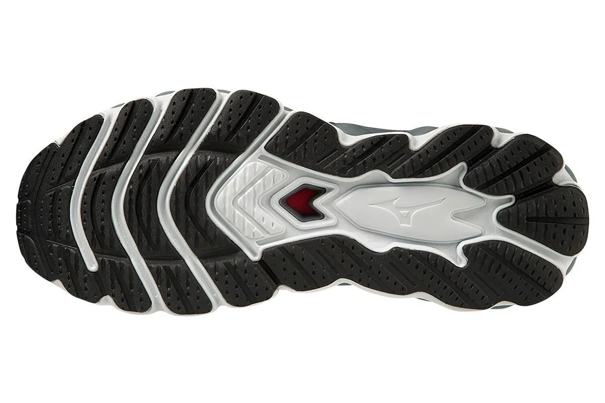 Mens Mizuno Wave Sky 7 2E Wide Black/Glacial Ridge/Stormy Weather, Size 9.5