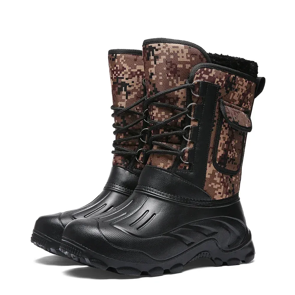 Men's Outdoor Sports Boots 2024 – Winter Waterproof High-Top Shoes, Light Rain, Fishing, Warm Snow, Hiking