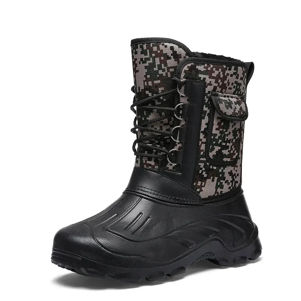Men's Outdoor Sports Boots 2024 – Winter Waterproof High-Top Shoes, Light Rain, Fishing, Warm Snow, Hiking