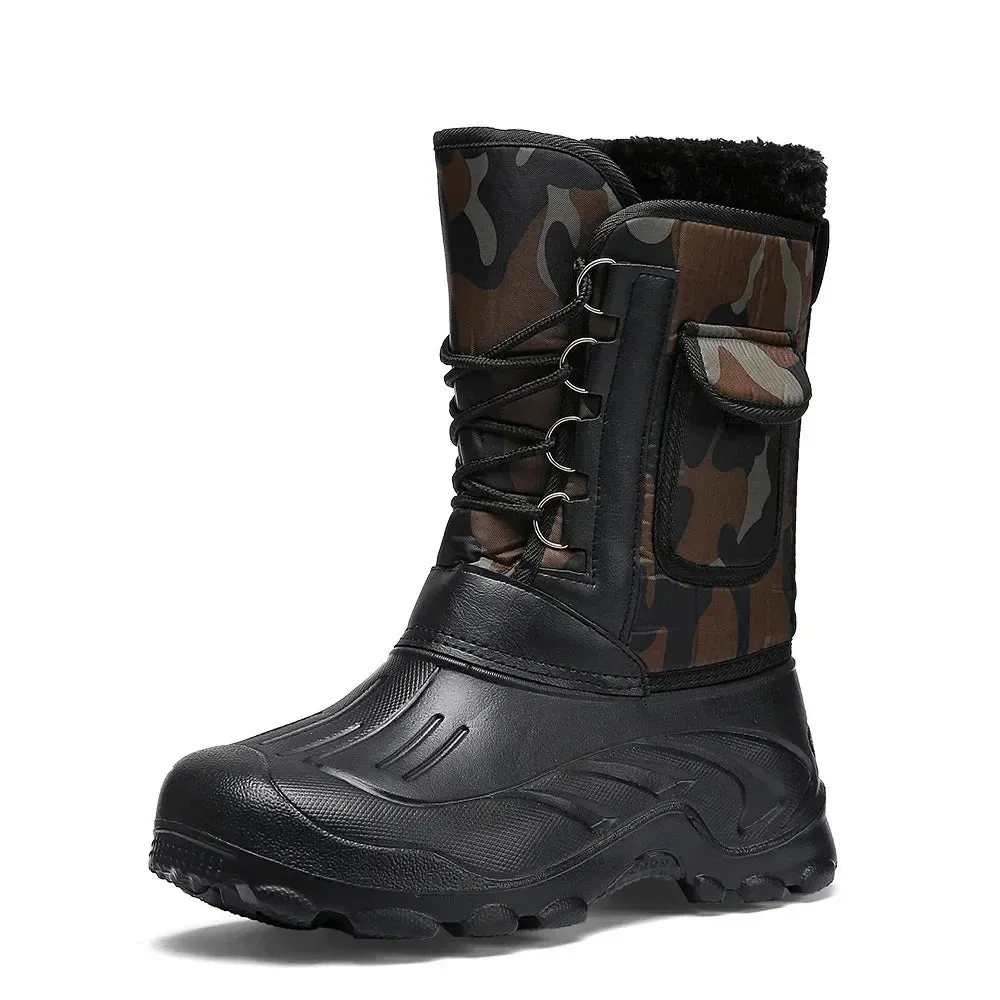 Men's Outdoor Sports Boots 2024 – Winter Waterproof High-Top Shoes, Light Rain, Fishing, Warm Snow, Hiking