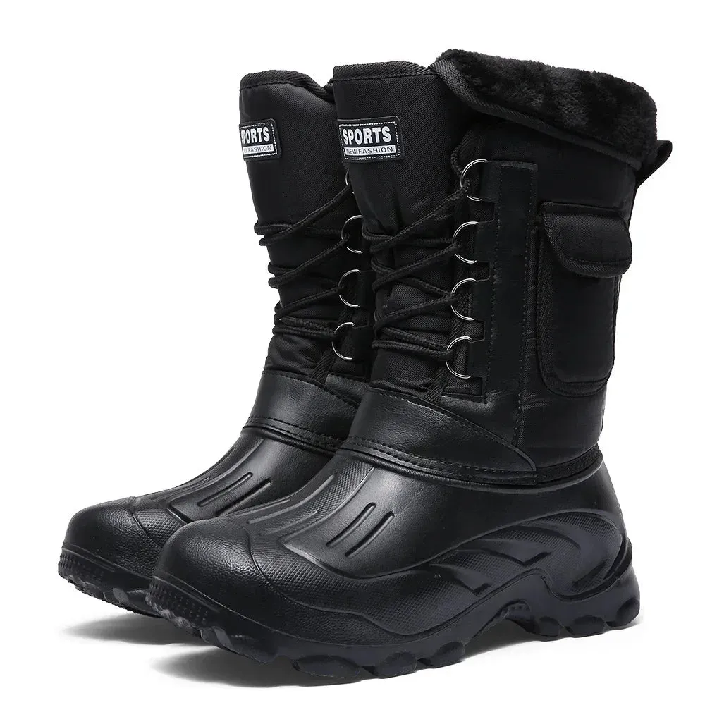 Men's Outdoor Sports Boots 2024 – Winter Waterproof High-Top Shoes, Light Rain, Fishing, Warm Snow, Hiking