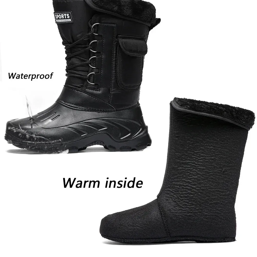 Men's Outdoor Sports Boots 2024 – Winter Waterproof High-Top Shoes, Light Rain, Fishing, Warm Snow, Hiking