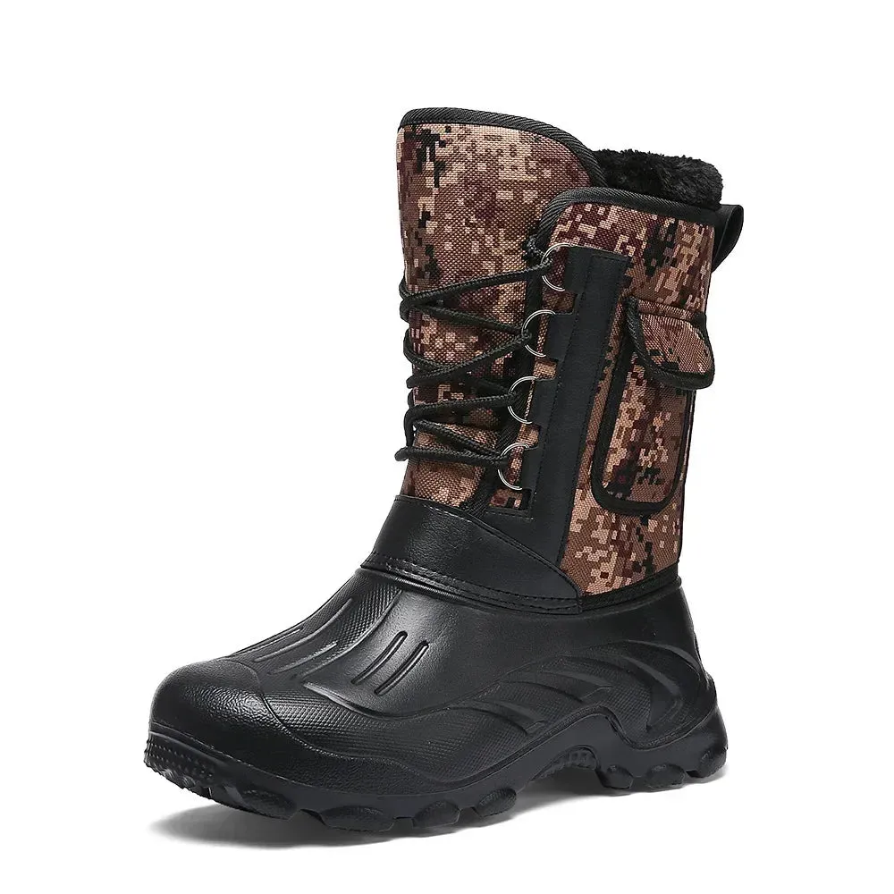 Men's Outdoor Sports Boots 2024 – Winter Waterproof High-Top Shoes, Light Rain, Fishing, Warm Snow, Hiking