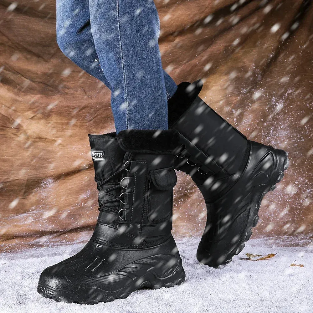 Men's Outdoor Sports Boots 2024 – Winter Waterproof High-Top Shoes, Light Rain, Fishing, Warm Snow, Hiking