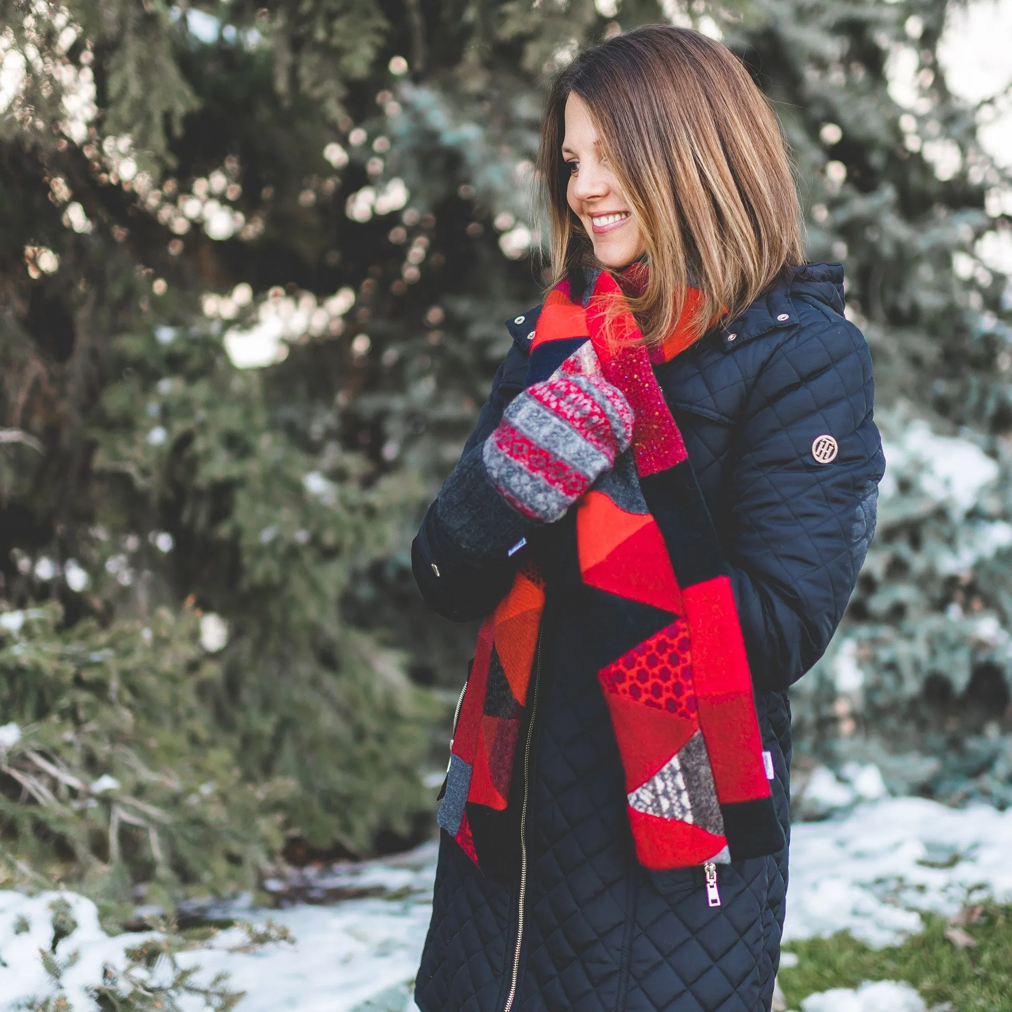 Merino Wool Sweater Scarf | Sunflowers and Blue Skies
