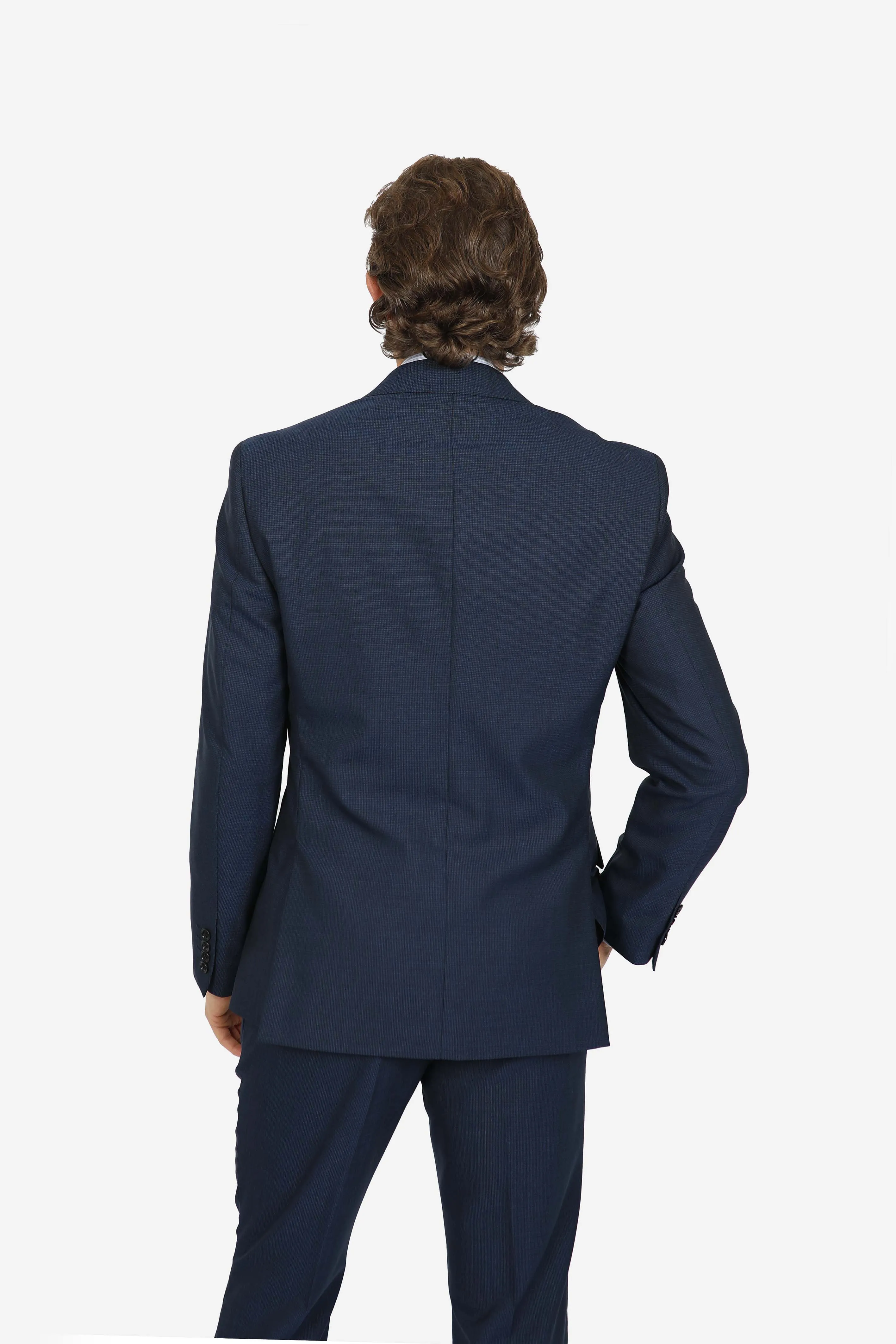 Navy Brinsley Mini Check Jacket