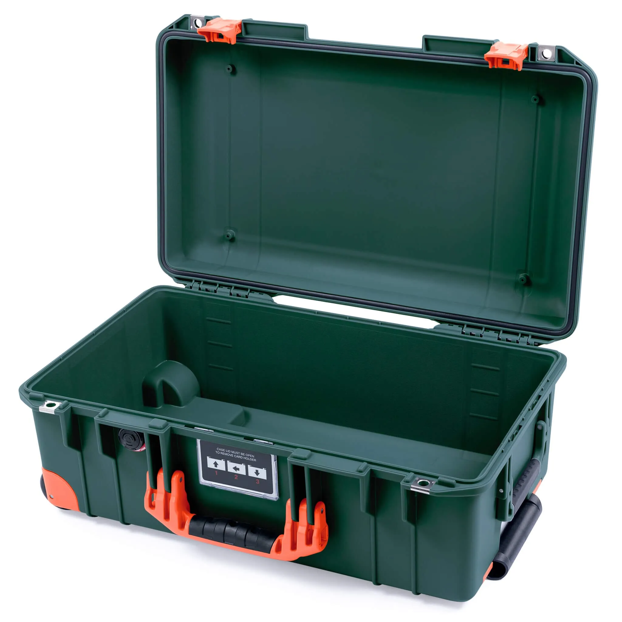 Pelican 1535 Air Case, Trekking Green with Orange Handles, Latches & Trolley