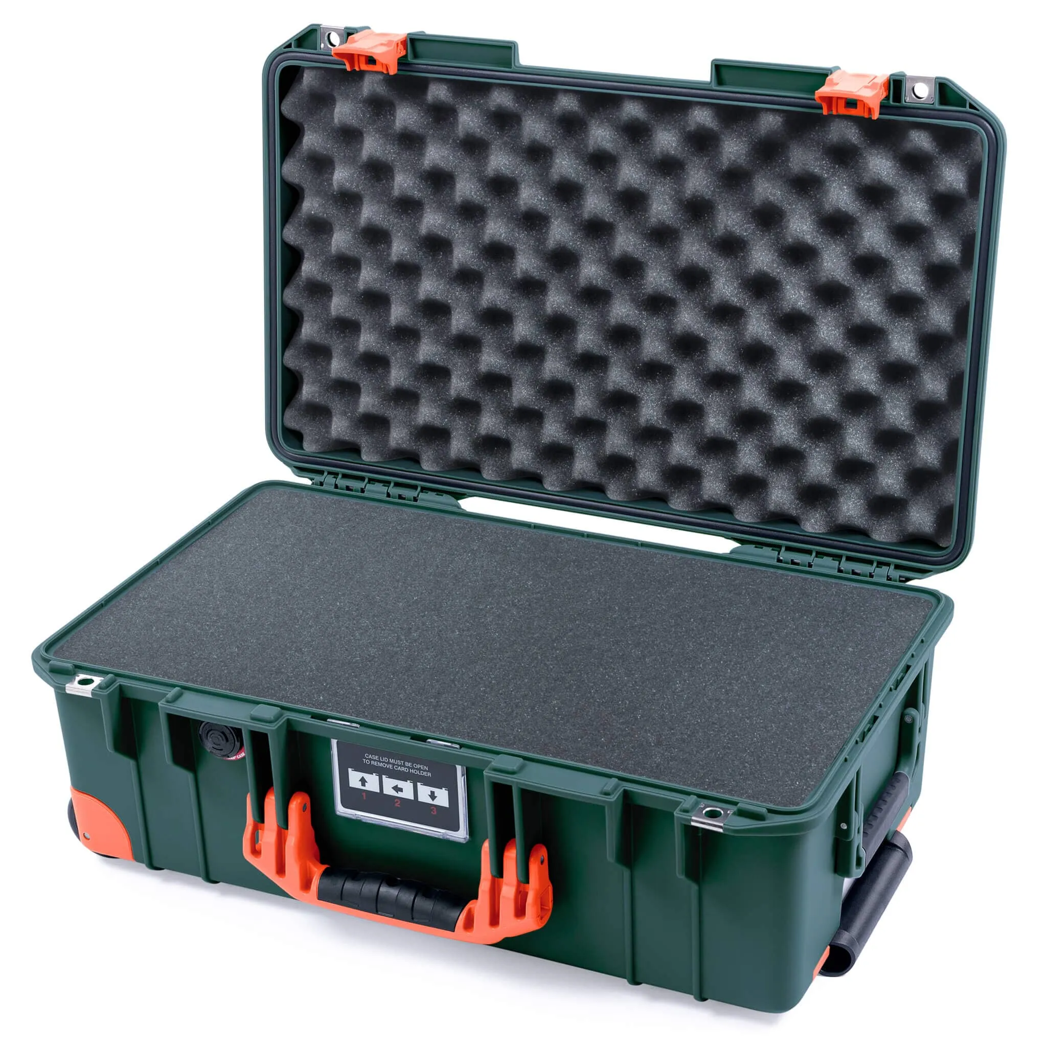 Pelican 1535 Air Case, Trekking Green with Orange Handles, Latches & Trolley