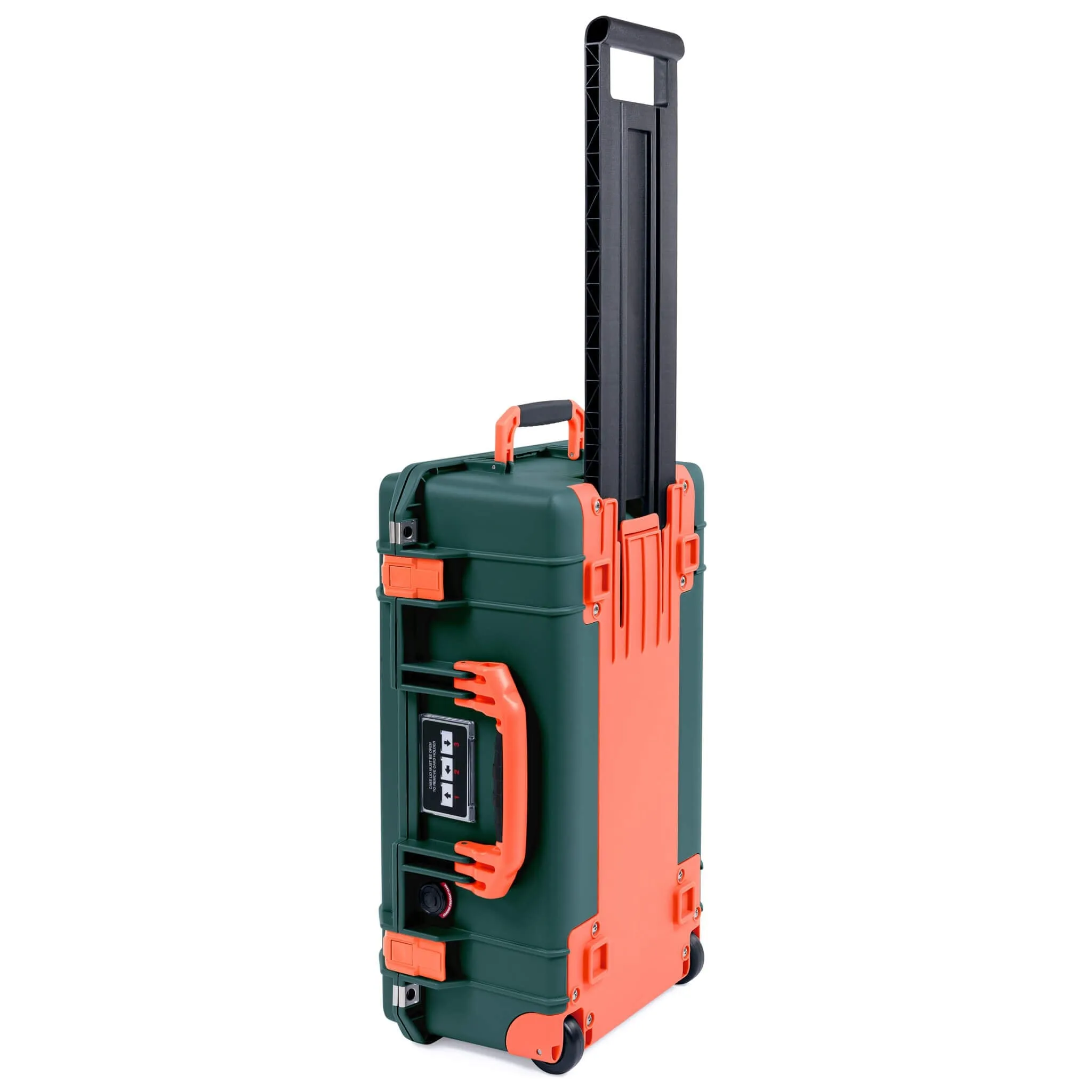 Pelican 1535 Air Case, Trekking Green with Orange Handles, Latches & Trolley
