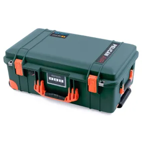 Pelican 1535 Air Case, Trekking Green with Orange Handles, Latches & Trolley