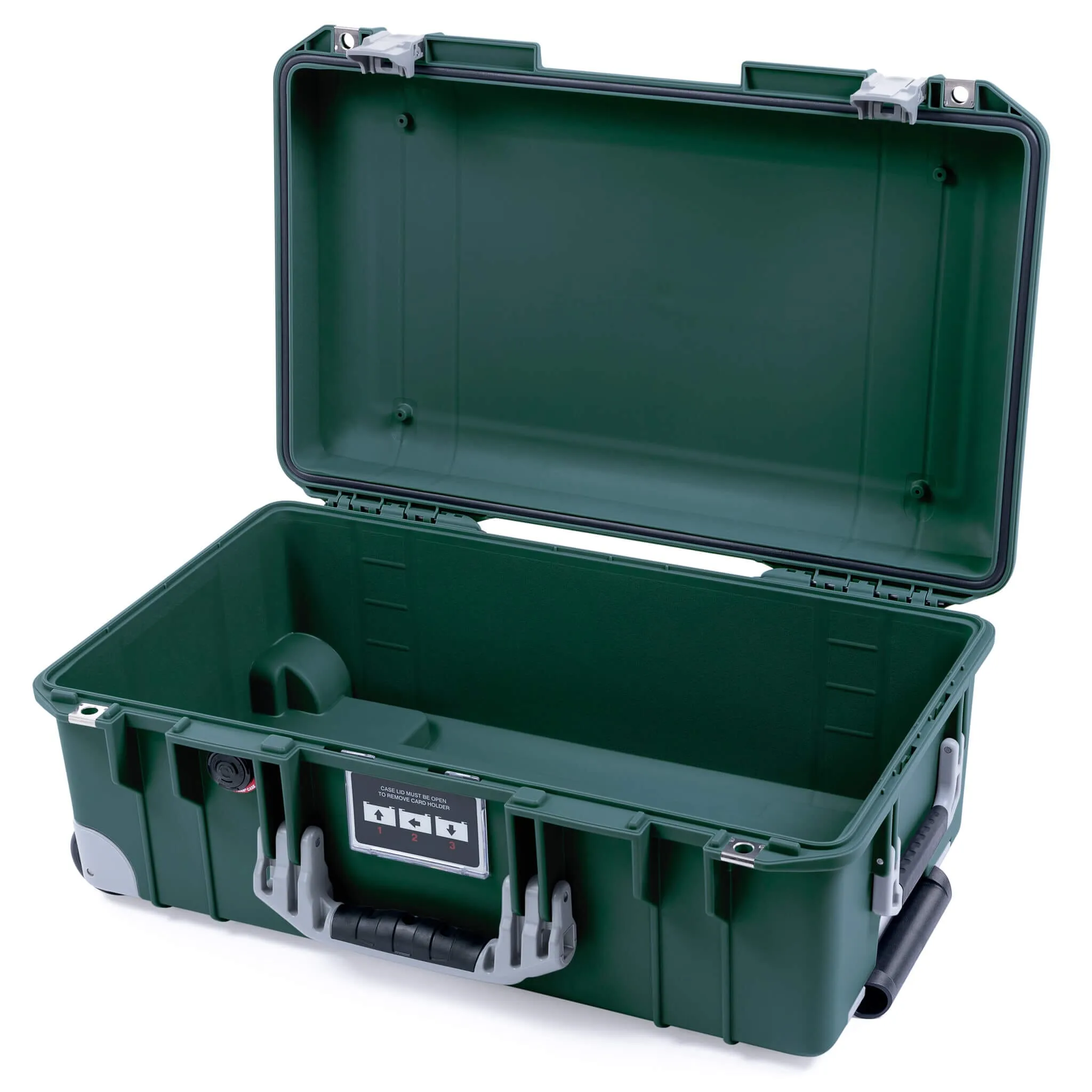 Pelican 1535 Air Case, Trekking Green with Silver Handles, Latches & Trolley