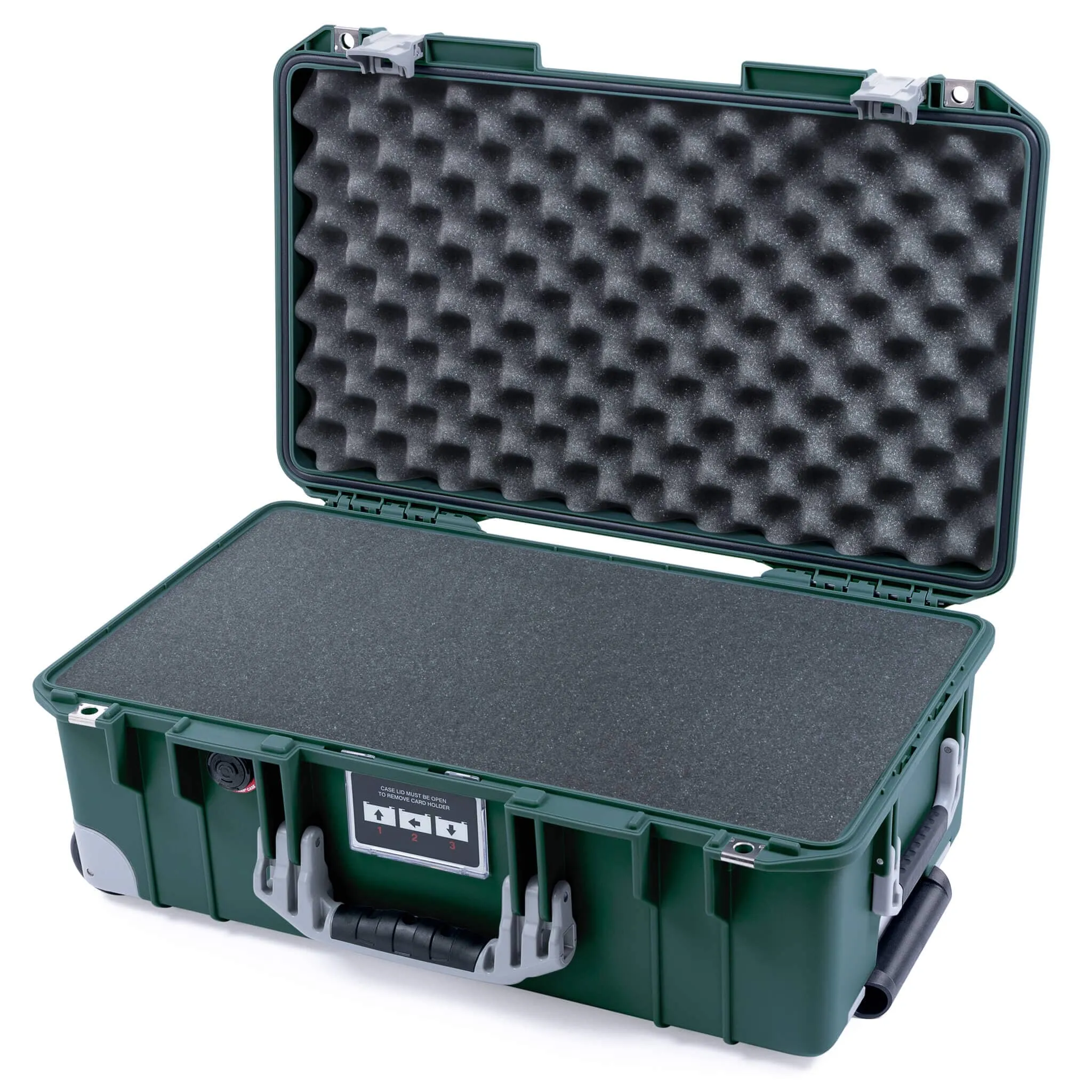 Pelican 1535 Air Case, Trekking Green with Silver Handles, Latches & Trolley