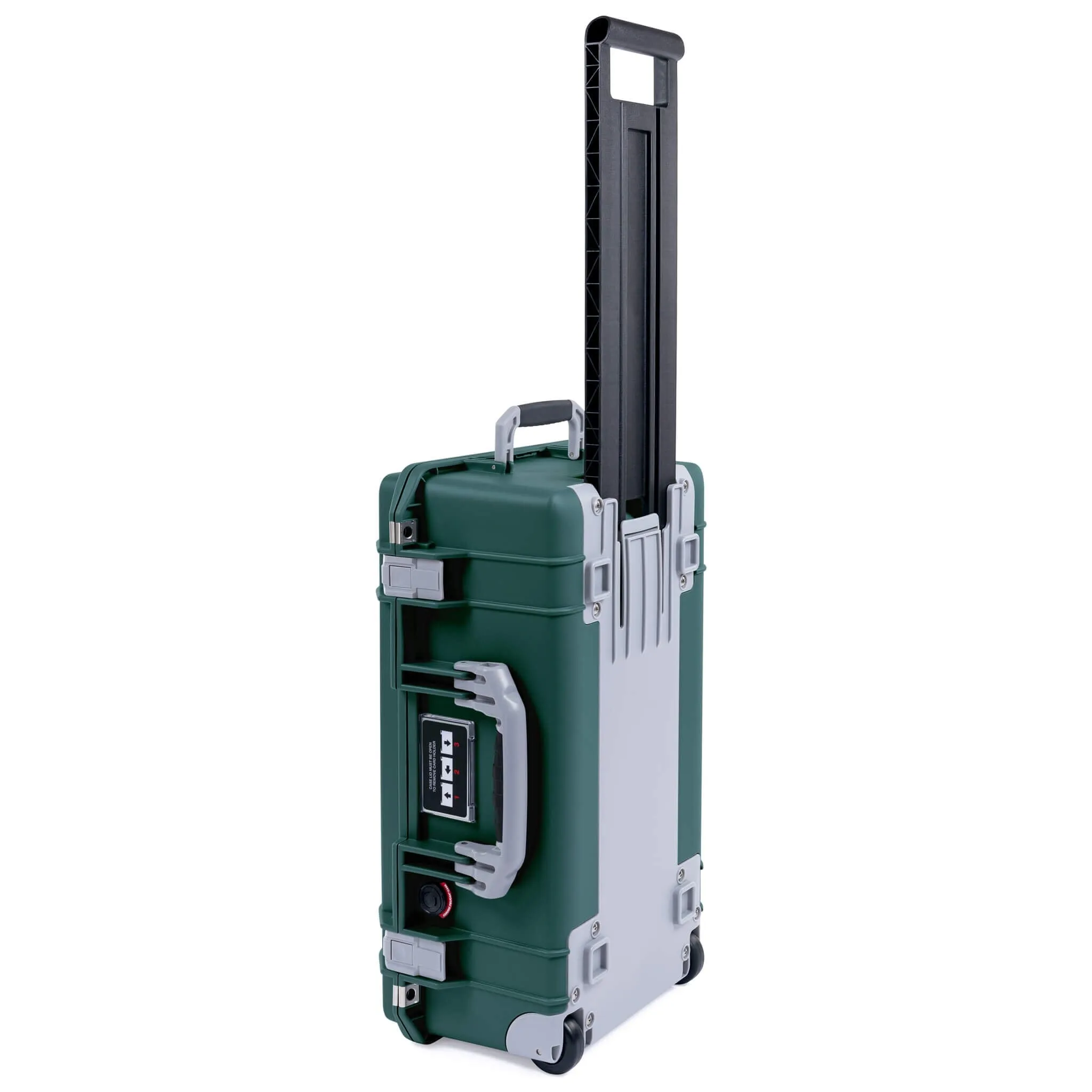 Pelican 1535 Air Case, Trekking Green with Silver Handles, Latches & Trolley