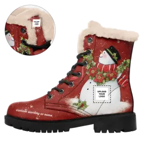 Personalized Christmas Boots, Custom Warm-Fur Boots, Santa, Xmas Boots,WB-23020182