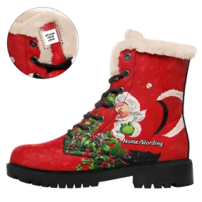 Personalized corporate gifts, unique client gift ideas Personalized Christmas Boots, Custom Warm-Fur Boots, Santa, Xmas Boots,WB-23020182