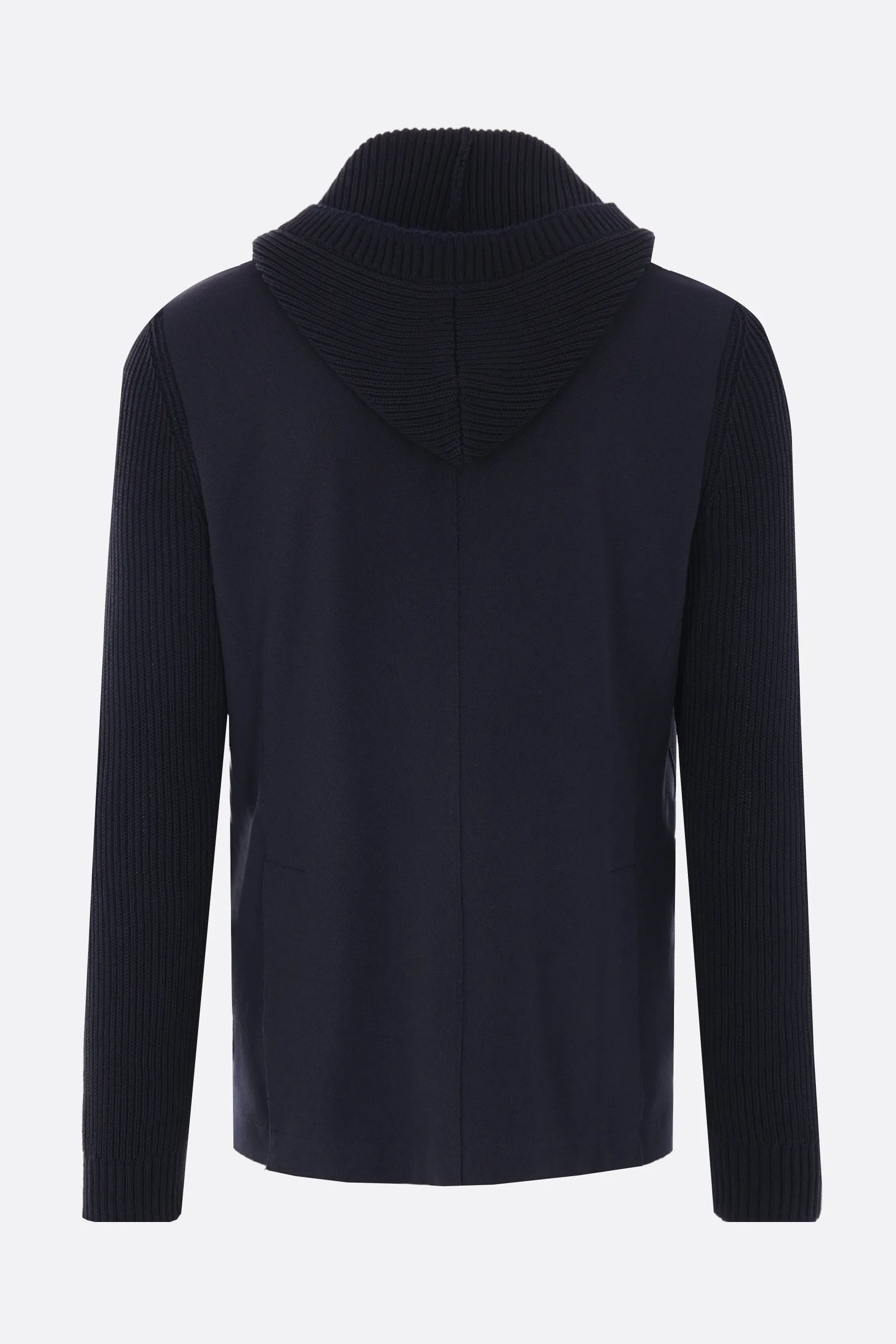 Piquet Knit Hooded Jacket
