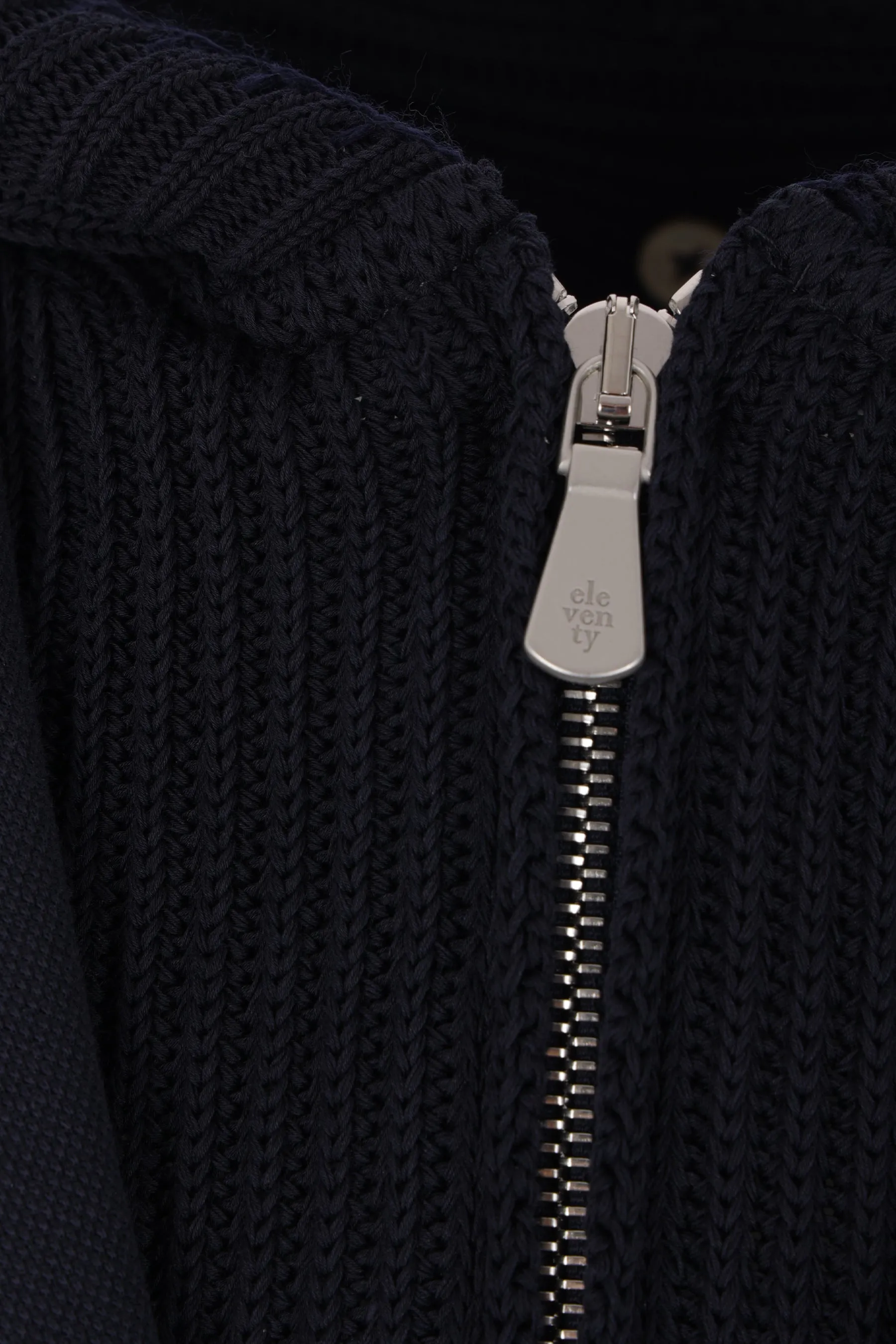 Piquet Knit Hooded Jacket