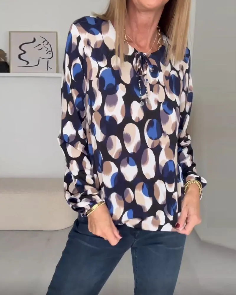 Printed strappy elegant blouse