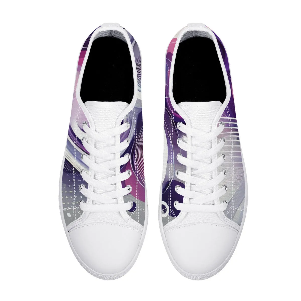 Purple & Pink Low-Top Canvas Shoes