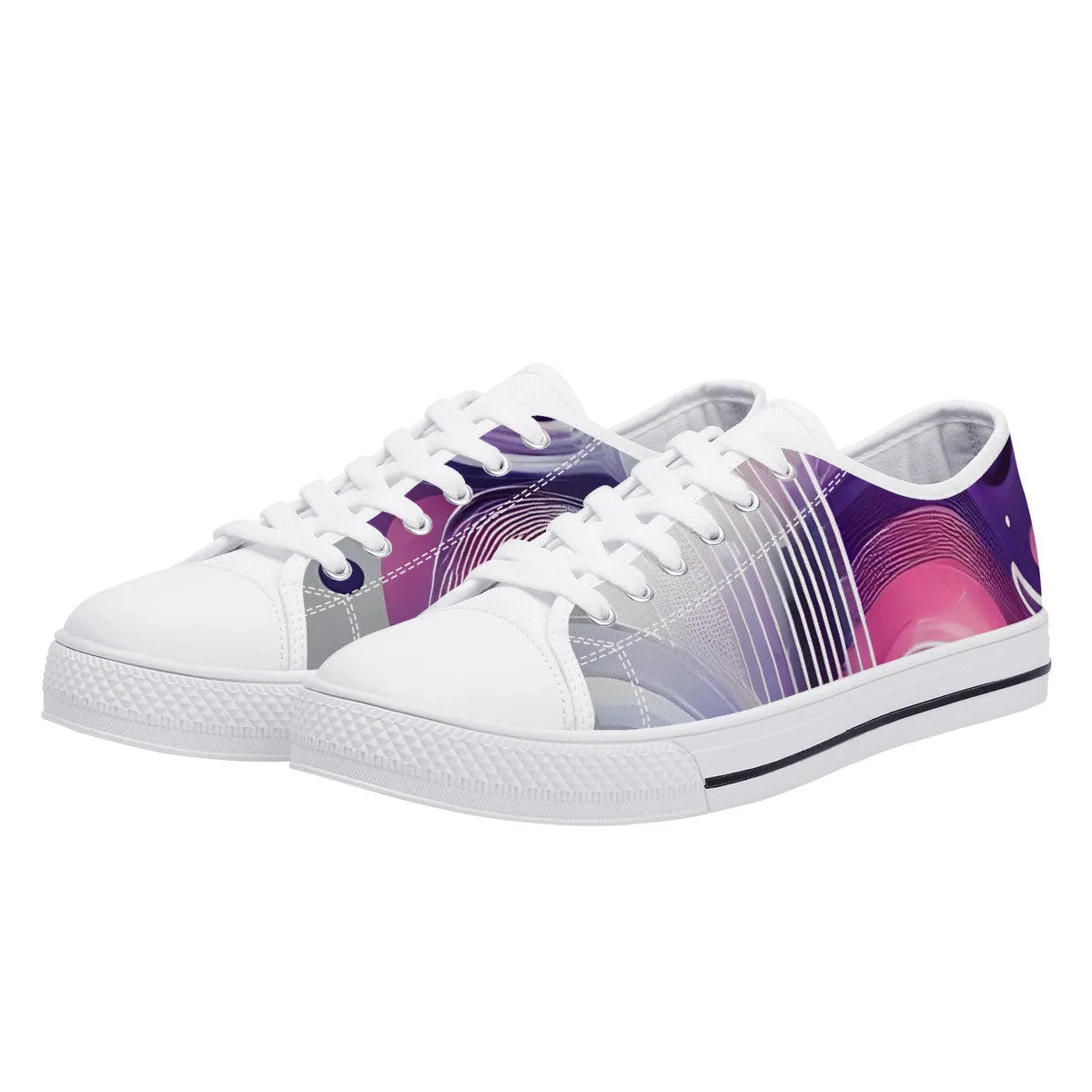Purple & Pink Low-Top Canvas Shoes
