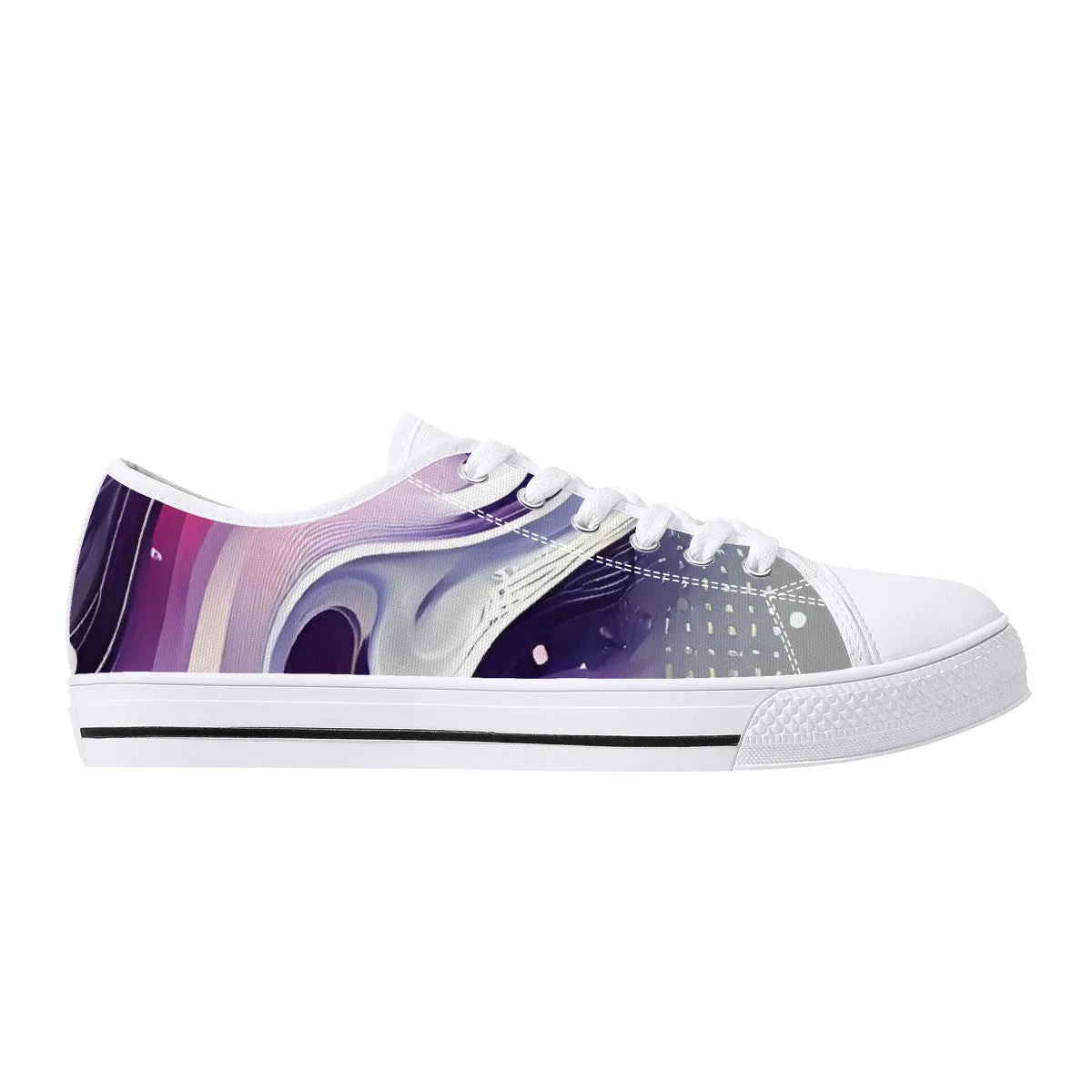 Purple & Pink Low-Top Canvas Shoes
