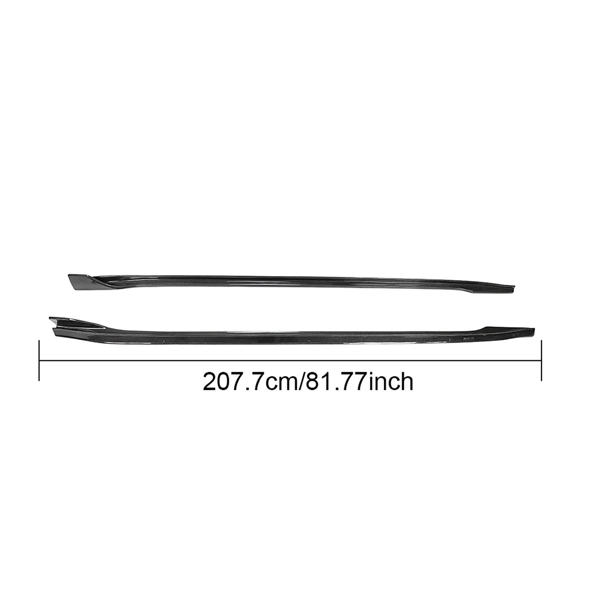 Real Carbon Fiber V-Style Side Skirts For Model 3 2017-2024