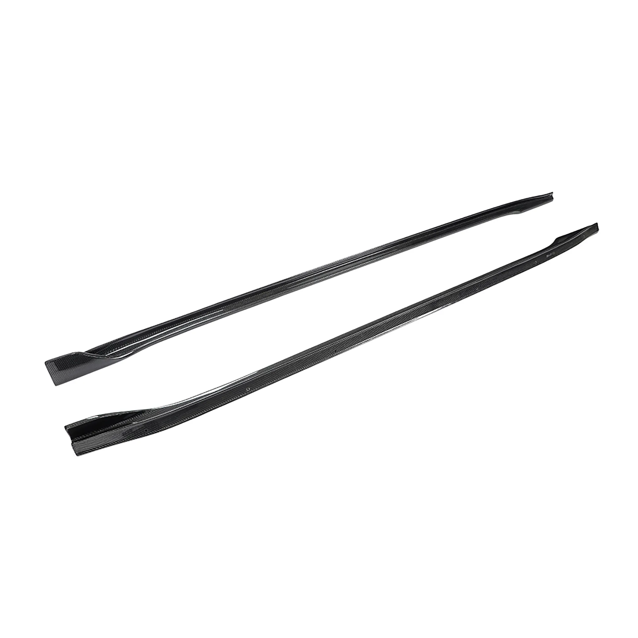 Real Carbon Fiber V-Style Side Skirts For Model 3 2017-2024