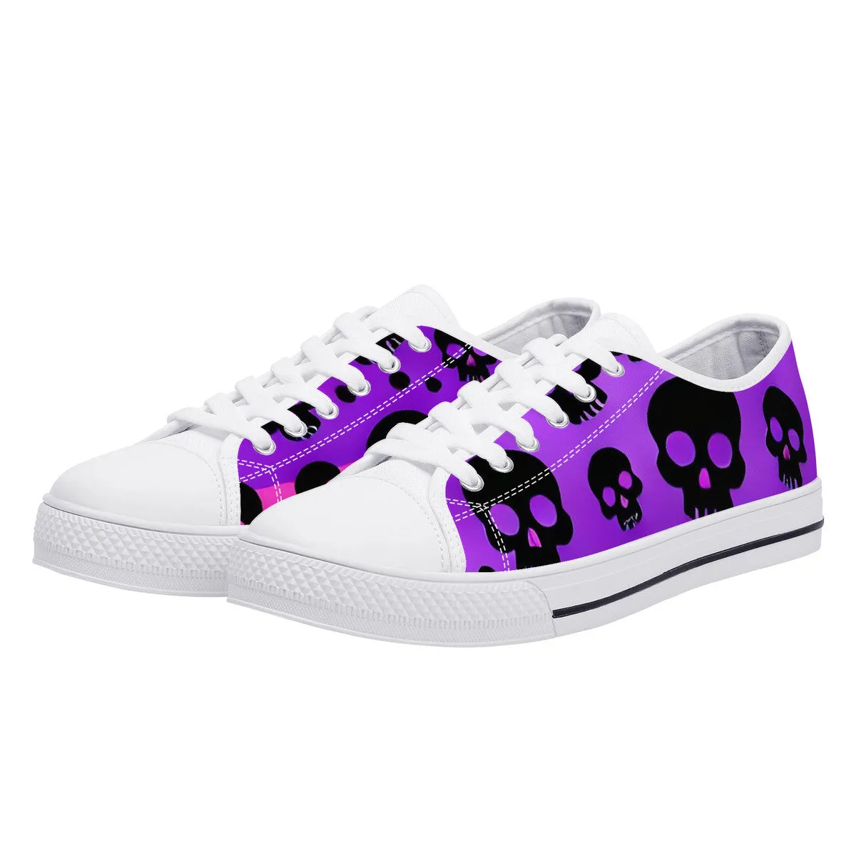 Skulls Low-Top Canvas Shoes