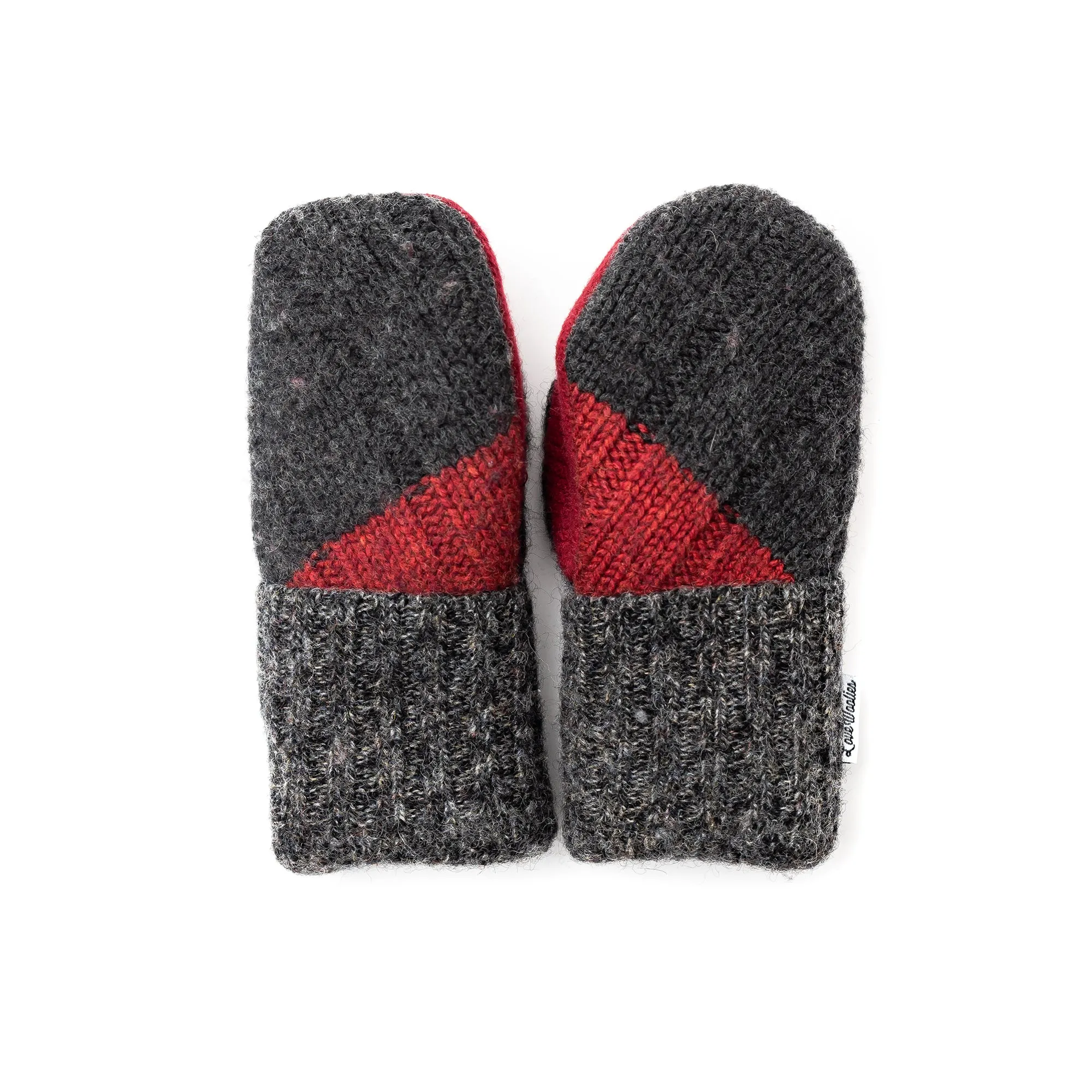 Small Kid's Wool Sweater Mittens | Coal
