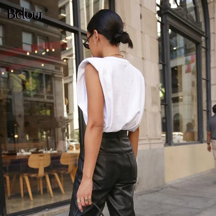 Spring Summer White Loose Sleeveless Top Women O Neck Camis Casual Basic Sport Vest Tops Female Streetwear Tank Tops Knitte 2020