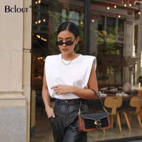 Spring Summer White Loose Sleeveless Top Women O Neck Camis Casual Basic Sport Vest Tops Female Streetwear Tank Tops Knitte 2020