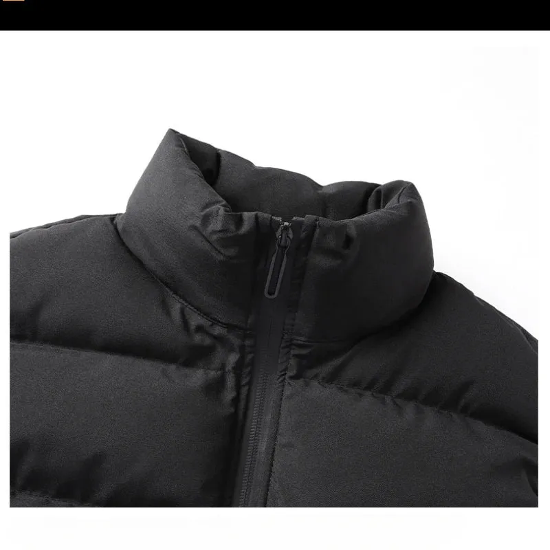Stylish Warm Sleeveless Vest Jacket for Men Autumn Winter Zipper Coat Stand-Up Collar