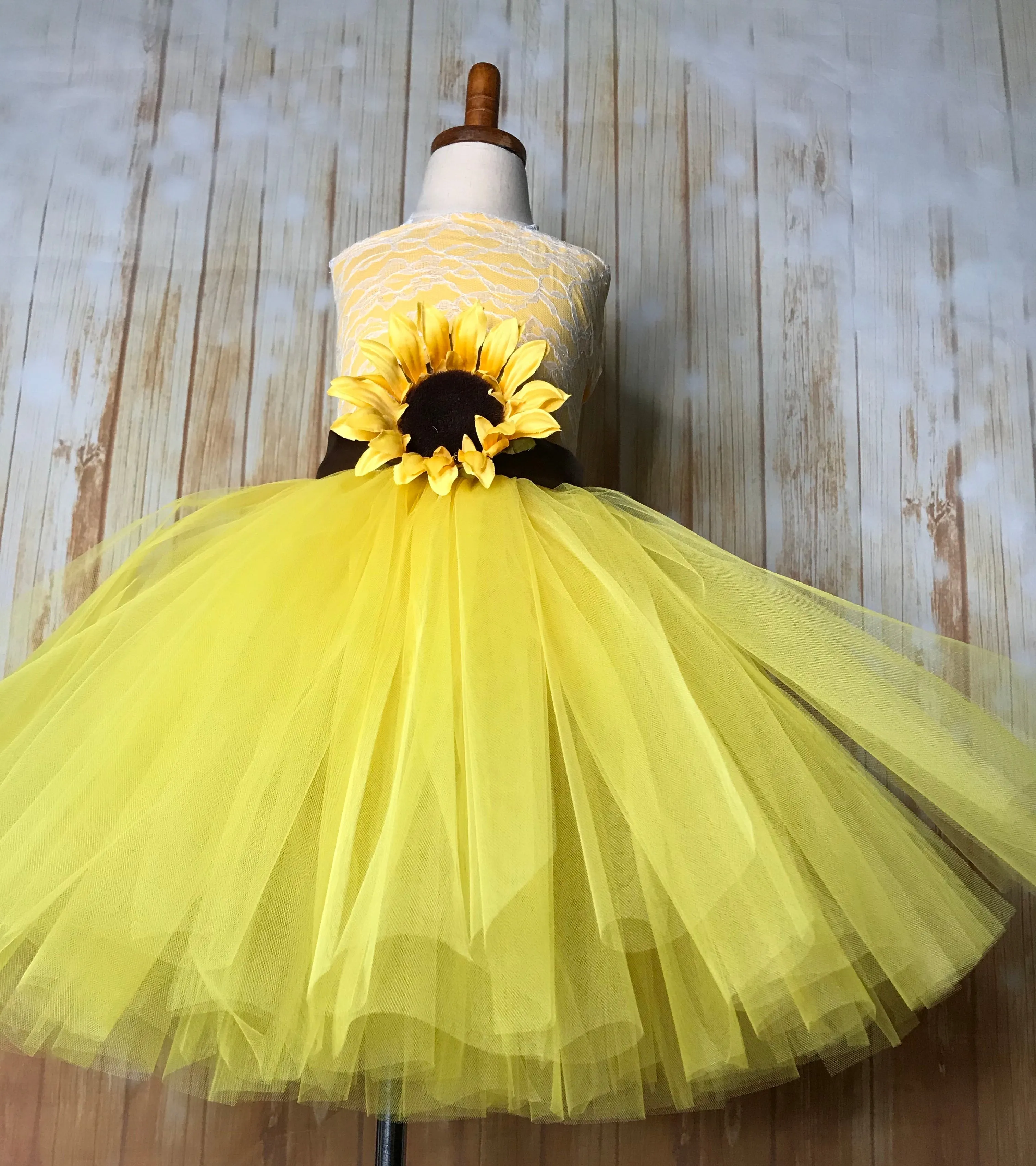 Sunflower Tutu Dress, Sunflower Flower Girl Dress