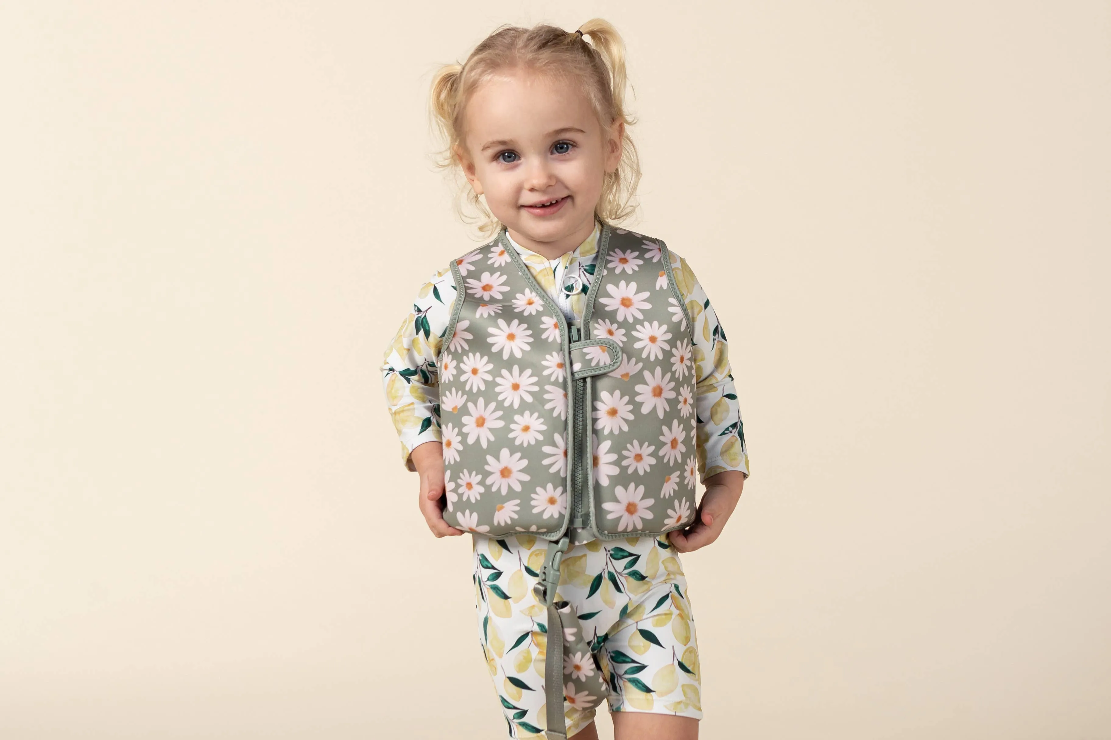 Swim Vests: Medium (3-6Y) / Green Palms