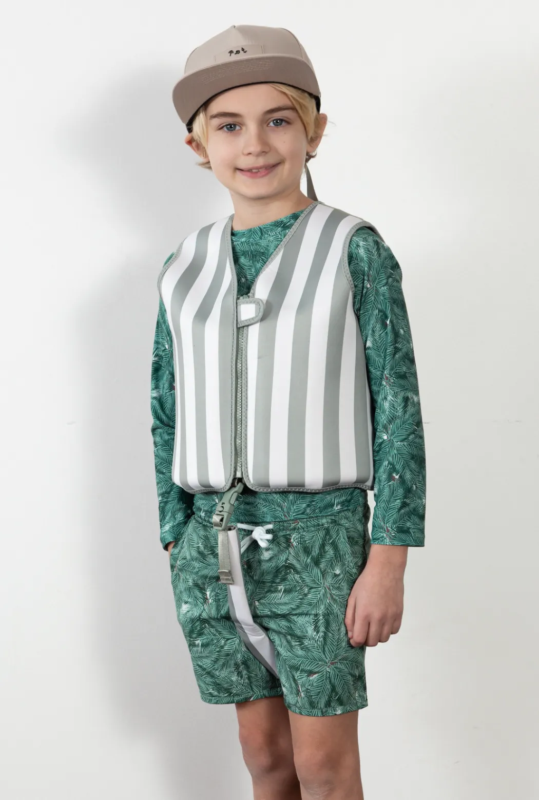 Swim Vests: Medium (3-6Y) / Green Palms