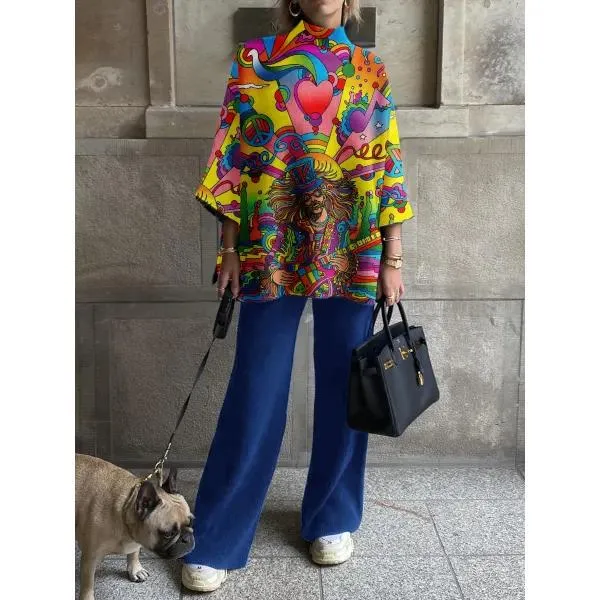 Tops And Wide Leg Pants Suit Elegant Lady Two Piece Set Tracksuits S2072190