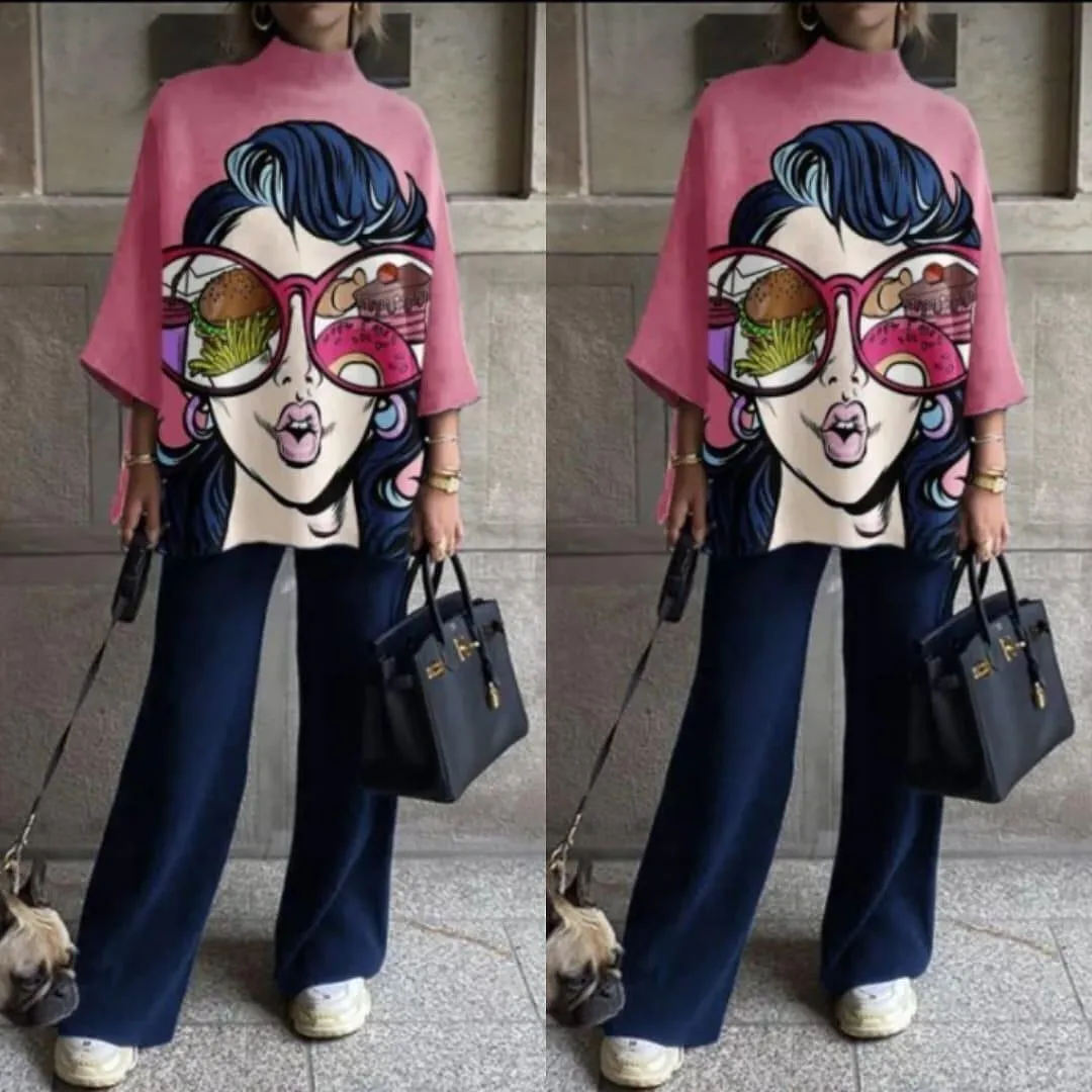 Tops And Wide Leg Pants Suit Elegant Lady Two Piece Set Tracksuits S2072190