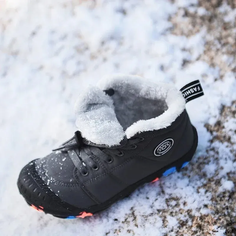 Winter Children Sneakers - Warm Barefoot Snow Boots for Boys and Girls