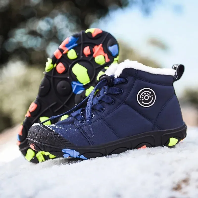 Winter Children Sneakers - Warm Barefoot Snow Boots for Boys and Girls