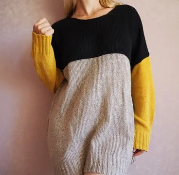 Women's Autumn/Winter Warm Multicolor Casual Knitted Loose Pullover