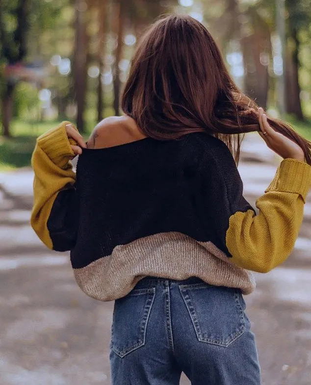 Women's Autumn/Winter Warm Multicolor Casual Knitted Loose Pullover