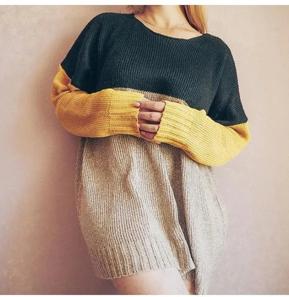 Women's Autumn/Winter Warm Multicolor Casual Knitted Loose Pullover