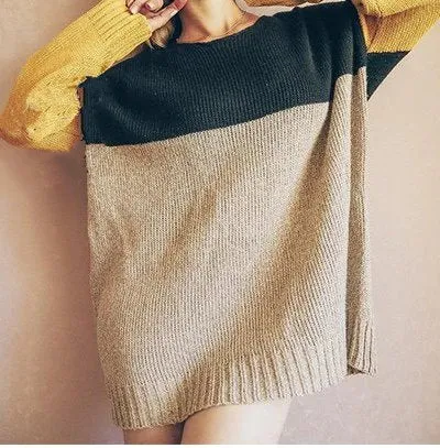 Women's Autumn/Winter Warm Multicolor Casual Knitted Loose Pullover